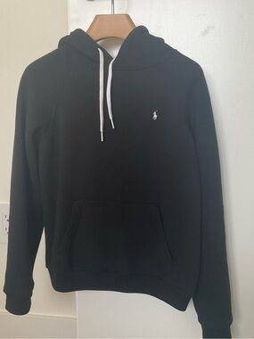 Polo by Ralph Lauren Black Pullover Hoodie with White Logo